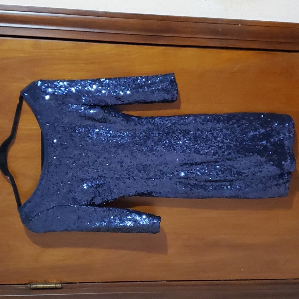 Navy blue sequined dress size XS